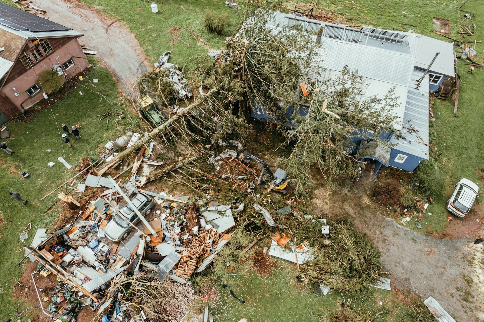 A house after storm damage