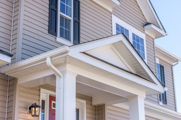 Portico,Leading,To,The,Entrance,Of,Vinyl,Horizontal,Lap,Siding